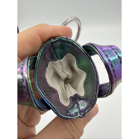 Target Keychain Mini Purse Shopping Bag Iridescent Blue Purple Green Bullseye - Picture 3 of 6